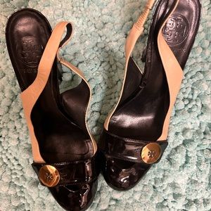 Sz 8M Tori Burch sling backed heels